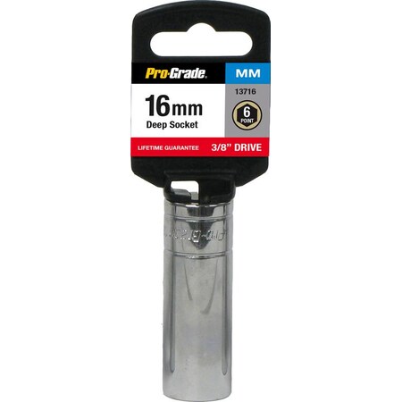 Pro-Grade Tools 3/8" Dr. 6 Pt. Deep 16Mm Socket 13716